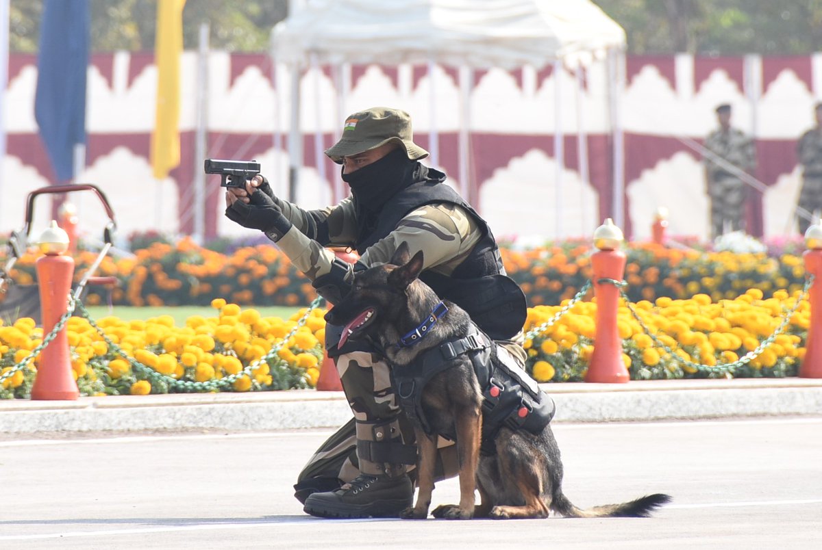 'Fighting as One: Soldiers and Dogs, A Team Forged in Valor' #ForceMultiplyer #Comrades #CISF canine members trained in explosives detection, work tirelessly alongside us. 'संरक्षण एवं सुरक्षा' #PROTECTIONandSECURITY with #COMMITMENT @HMOIndia