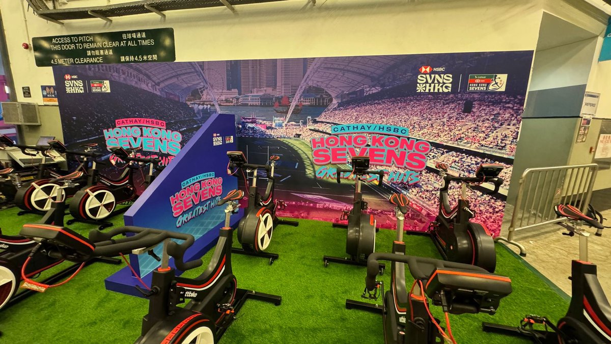 Join us pitchside at the @OfficialHK7s this weekend 🏉 Ever wondered how players stay primed & injury-free during games? Wattbikes are their secret weapon, utilized worldwide to keep athletes warmed up & at peak performance. 📷 : Eco Lifestyle Fitness HK #wattbike #rugby #HK7s