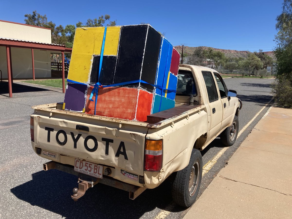 matt_skoss's tweet photo. My main reason for keeping my second Hilux (the one whose value doubles every time I refuel) is to cart my giant Soma Cube around. 😊 #lessonstarter https://t.co/aIkwAgGsX0