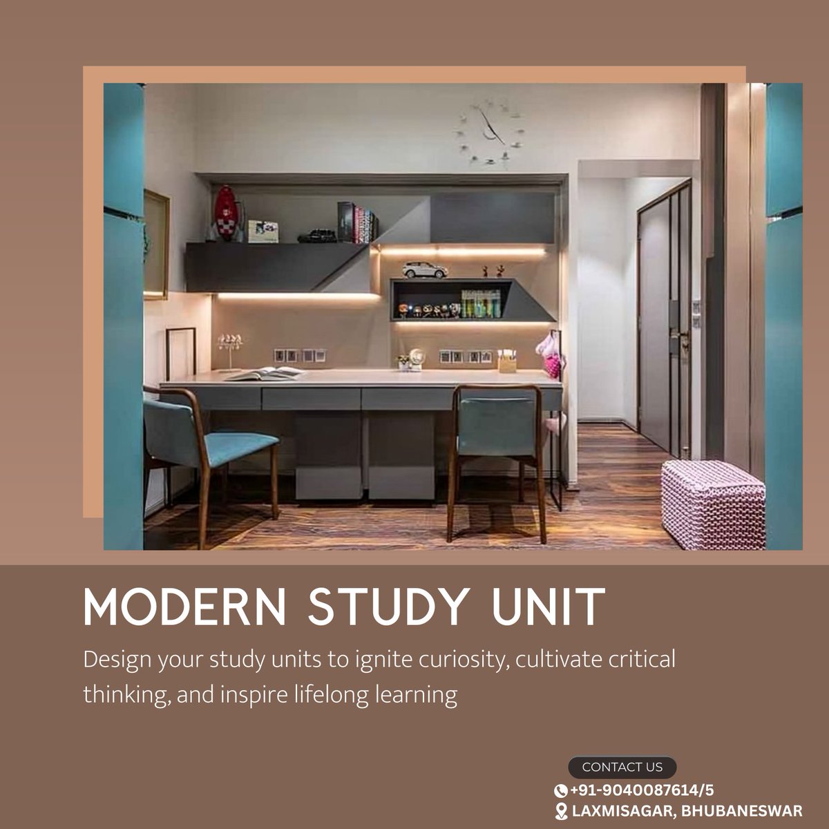 We specialise in Innovative study unit design starts with understanding learners' needs and aspirations, then tailoring experiences to support their growth. #studyunitdesign #studyroom #studyunit #interiors #moderninteriordesign  #interiordesign #vizousinterio #bhubaneswar #india