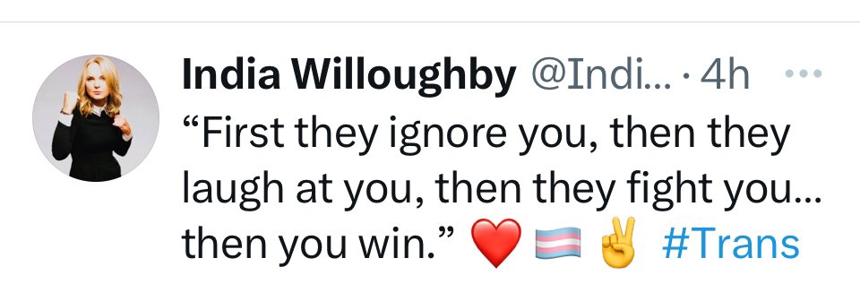 1. If only we could 

2. It’s a visceral response and    a wonderful tonic 

3 . We’d really rather not as women don’t usually fare too well when men attack us 

4. Truth ALWAYS wins 

#HateIsNotACrime 
#LyingIsNotAVirtue 
#TheMadnessOfWilloughby 
#TransWomenAreMen 
#Trans