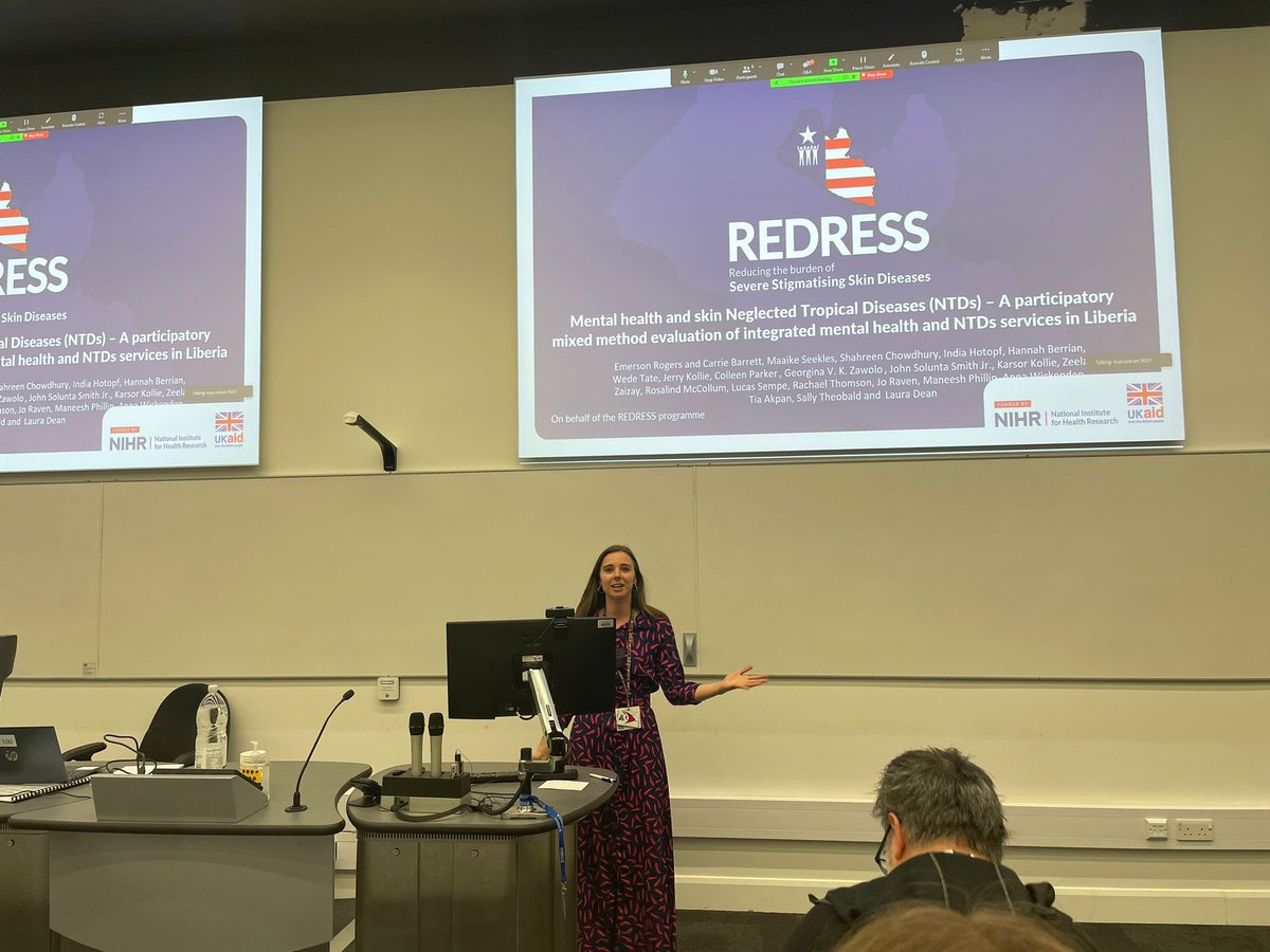 I had a wonderful time at @BSPparasitology, very thankful for the opportunity to present one component of @REDRESS_Liberia, the integration of #mentalhealth and skin #NTD services in Liberia, that has shown to improve mental well-being amongst persons affected by skin-NTDs