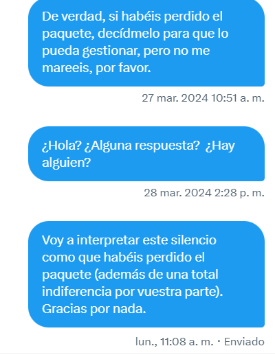 eiximenis's tweet photo. Esto, amigos, es @SEUR_responde (creo que se han dejado un "NO" en el nick): https://t.co/jHVlnqWVdC