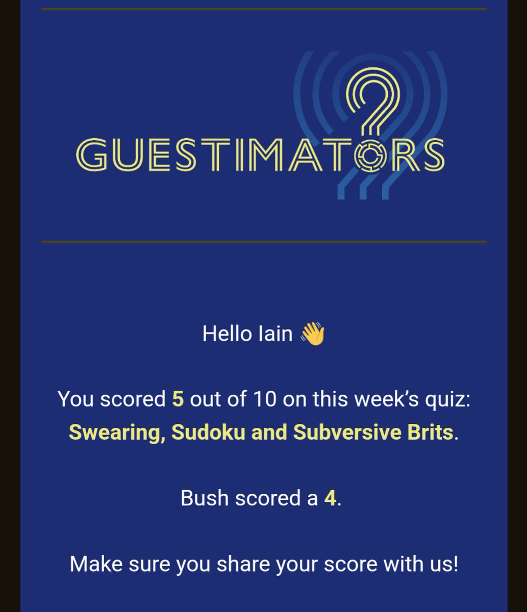 @bushontheradio @Guestimators My best yet 😊