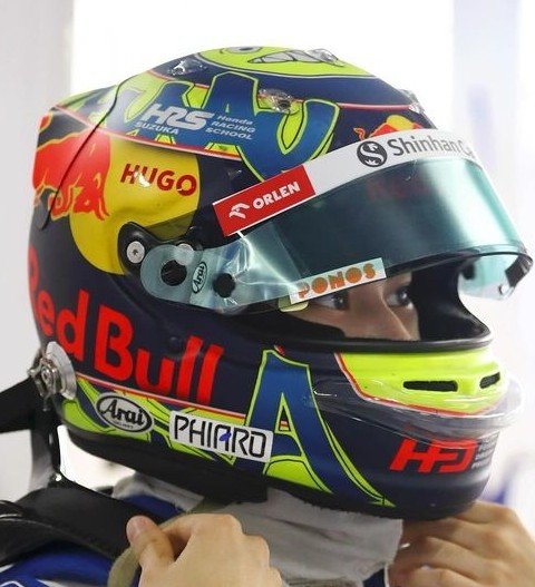 Helmet design of Ayumu Iwasa, Toro Rosso test driver #iwasa #f1 #formula1 #motorsport #tororosso #JapaneseGP