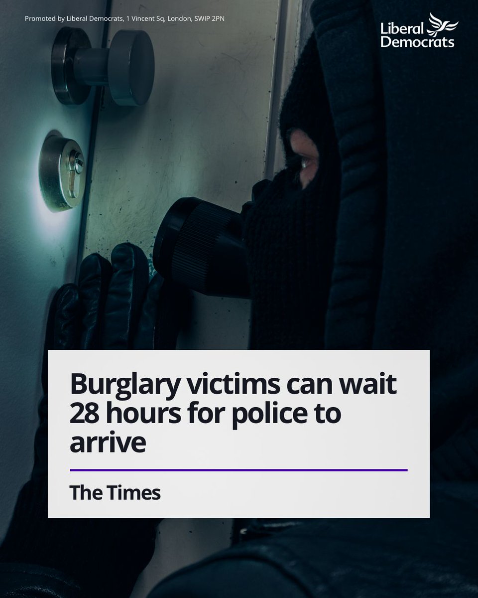 When someone has been the victim of a burglary, they deserve a swift response from the police. Yet thanks to years of Conservatives' ineffective resourcing of local police forces, this is increasingly out of reach. The British public deserves so much better than this.