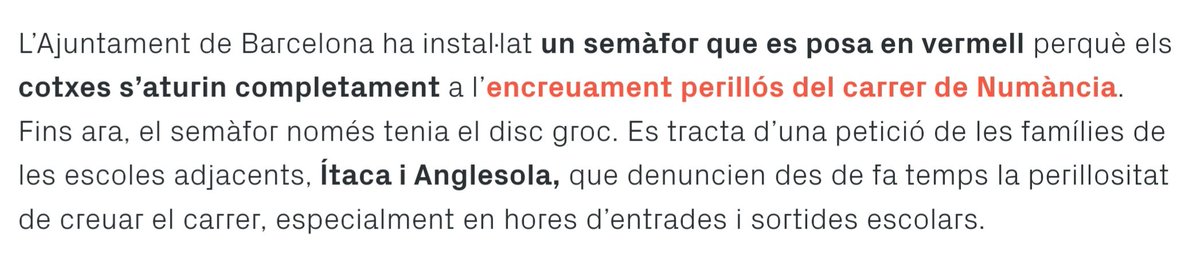 🚦 Un nou semàfor ajuda a garantitzar la seguretat dels vianants en l'entorn escolar de <a href="/AFAanglesola/">AFA Escola Anglesola</a> <a href="/afaitaca/">AFA Itaca</a>.

El vermell obliga als vehicles a aturar-se al pas de vianants perillós del carrer de Numància. Sembla que amb el groc els conductors no entenien l'haver de parar 😒