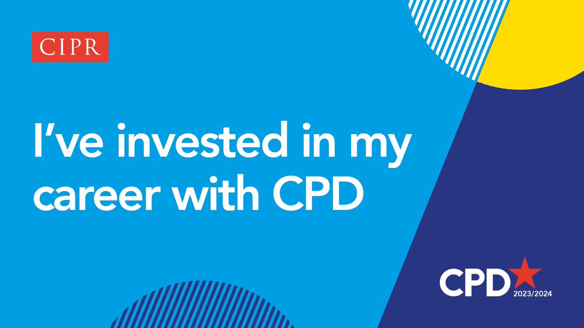 Wasn’t sure I could prioritise my own CPD this year but I did it and enjoyed the boost that comes with learning something new or doing that bit better at something I half knew. Thanks <a href="/CIPR_Global/">Chartered Institute of Public Relations</a> for the motivation
#InvestInCPD