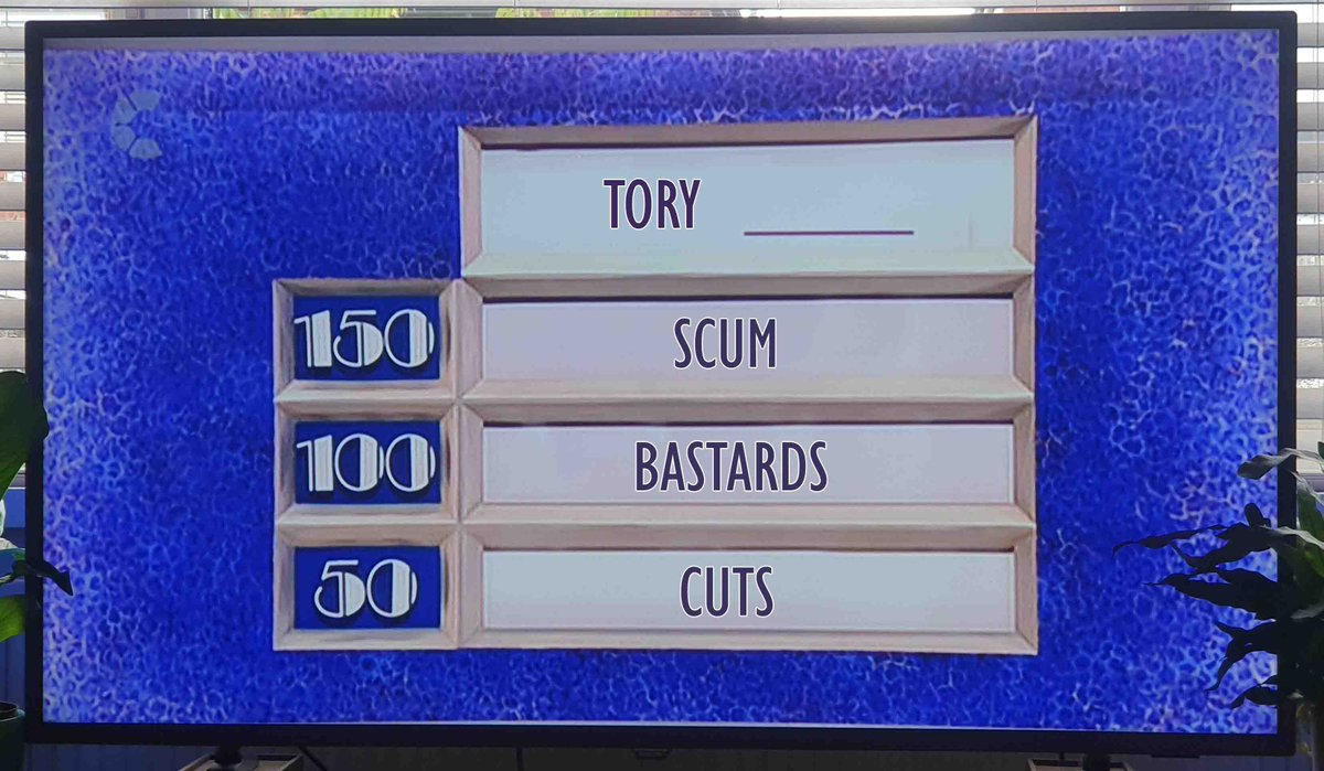 Conservative Party

Let's play Tory Blankety Blank

Tory - ?