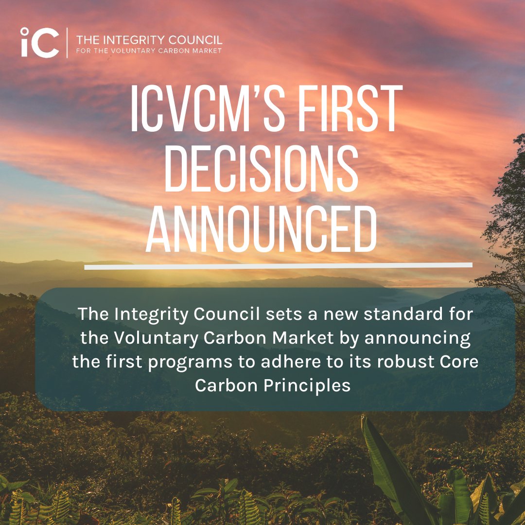 📢Big News for the #VoluntaryCarbonMarket! The first CCP-Eligible programs are here! Following consideration by our Board, @ACRclimate, @climatereserve & @goldstandard have been found to meet our rigorous #CoreCarbonPrinciples. 🔗icvcm.org/integrity-coun…