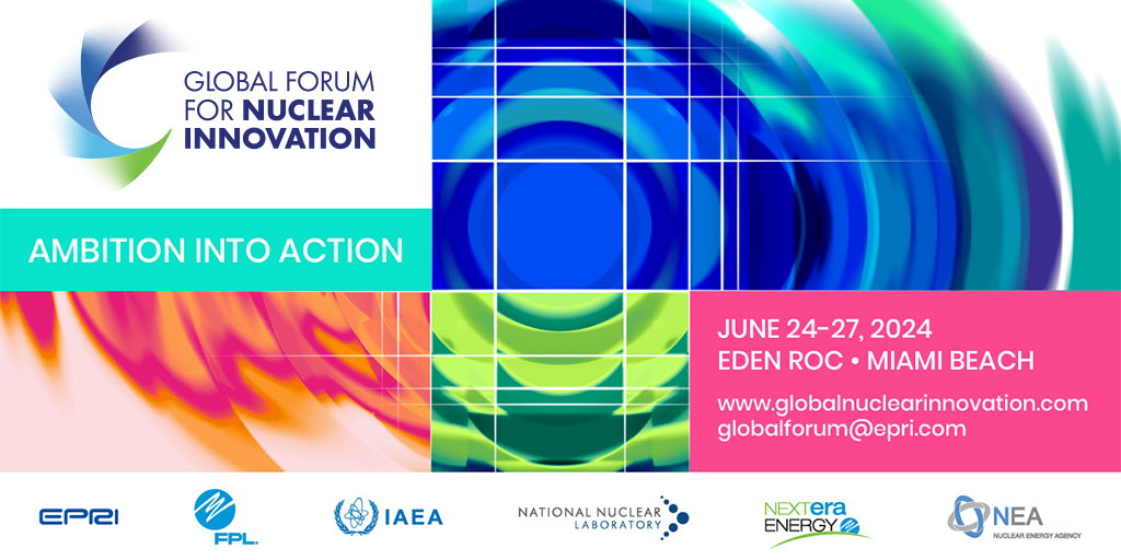 .@GFNucInnovation is bringing people from across the world to Miami, Florida 🇺🇸 to discuss the need to accelerate the deployment of innovation in the collective pursuit of 🌍 clean energy goals ⚡️⚛️ Are you ready to turn Ambition into Action? 👉 bit.ly/3EgDUmE