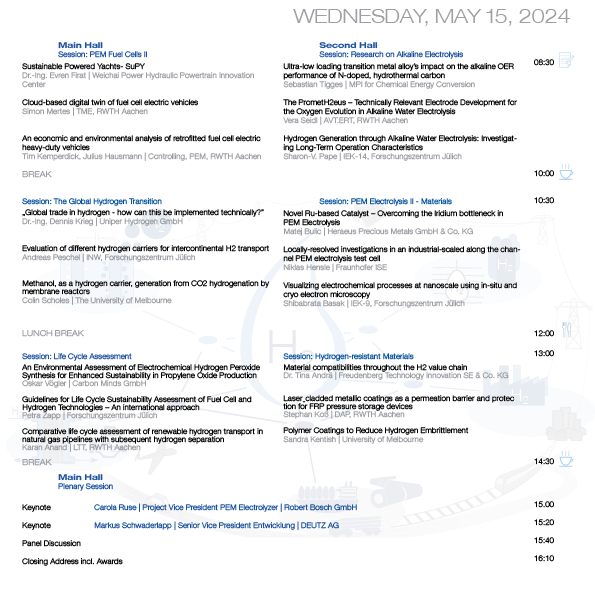 ZWasserstoff's tweet photo. Take a first look at our preliminary program for the 𝐀𝐚𝐜𝐡𝐞𝐧 𝐇𝐲𝐝𝐫𝐨𝐠𝐞𝐧 𝐂𝐨𝐥𝐥𝐨𝐪𝐮𝐢𝐮𝐦 𝟐𝟎𝟐𝟒! 🎉
Even better, even more diverse and even more informative than last year! Register here: https://t.co/OXXek1RcFt https://t.co/e49ZfnDvaH