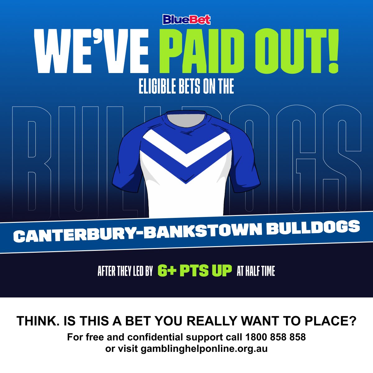 The Chooks are well and truly cooked tonight. Doggies punters, we’ve paid you out as winners at half time.