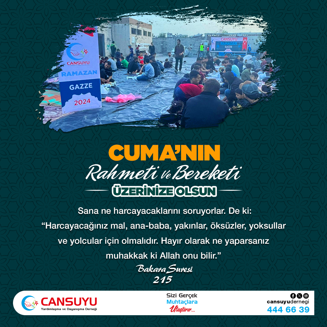 Cuma'nın rahmeti ve bereketi üzerinize olsun.