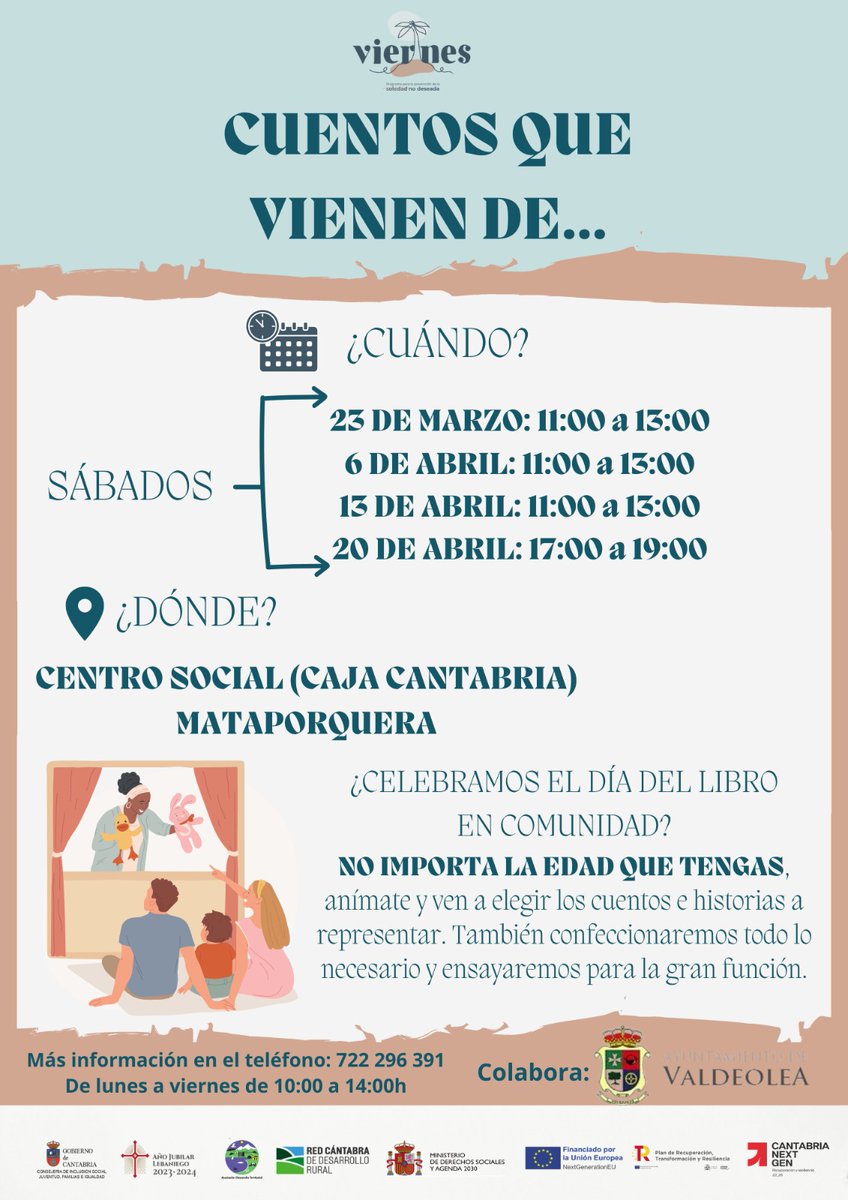 𝑵𝒐 𝒅𝒆𝒋𝒆𝒔 𝒑𝒂𝒓𝒂 𝒎𝒂ñ𝒂𝒏𝒂 𝒍𝒐 𝒒𝒖𝒆 𝒑𝒖𝒆𝒅𝒂𝒔 𝒍𝒆𝒆𝒓 𝒉𝒐𝒚. Mañana 2ª jornada de 𝑪𝒖𝒆𝒏𝒕𝒐𝒔 𝒒𝒖𝒆 𝒗𝒊𝒆𝒏𝒆𝒏 𝒅𝒆..., en Mataporquera, a partir de las 11. ¡Te esperamos! #ProgramaViernes #DíaDelLibro #CampooLosValles