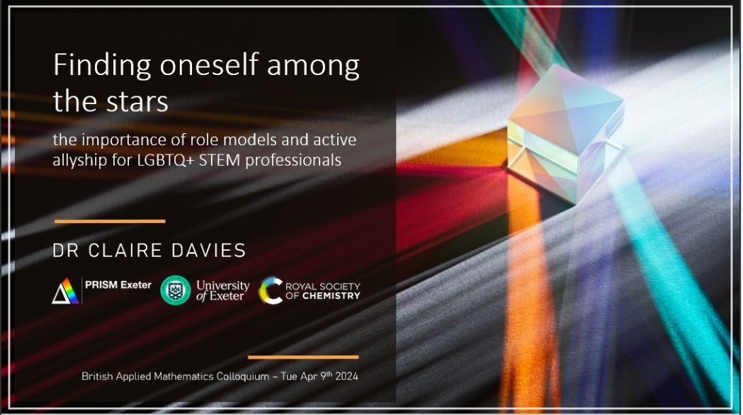 Heading north today to avoid weekend train strikes & ensure I'm in Newcastle ready for my talk in the EDI session of the British Applied Mathematics Colloquium. I'll be sharing insights into setting up & running a network to improve inclusion of #LGBTQ+ folks in STEM
#BAMCevent