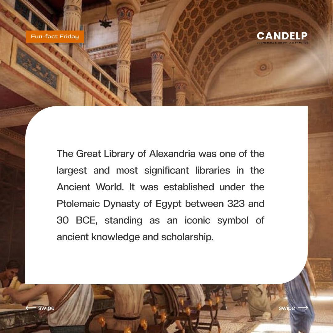 CandelpLaw's tweet image. FUN FACT FRIDAY
Ancient Libraries around the World: The Library of Alexandria
 
The Great Library of Alexandria was one of the largest and most significant libraries in the Ancient World. 

#AncientLibraries #AncientEgypt #Historyofknowledge #Funfact #Funfactfriday
