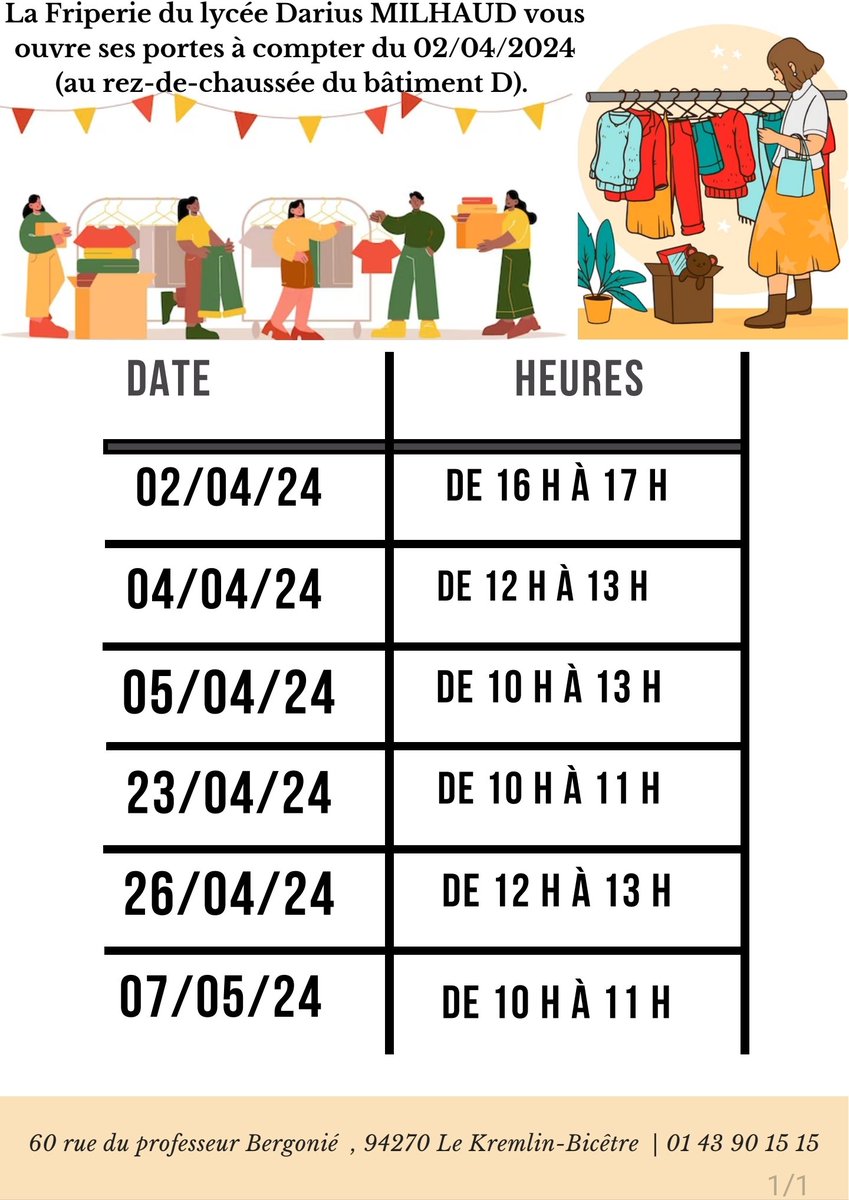 La friperie solidaire du lycée réouvre et vous invite à passer nous voir au rez-de-chaussée du bâtiment D, voici notre nouveau QR code Vinted.