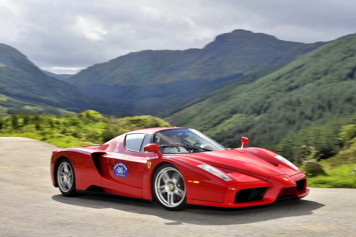 A wonderful sight: a Ferrari Enzo being used as intended, here pictured on our Highlands Tour back in 2015, held in the run up to our sister event, the Concours of Elegance. Pic: @FLUIDIMAGER