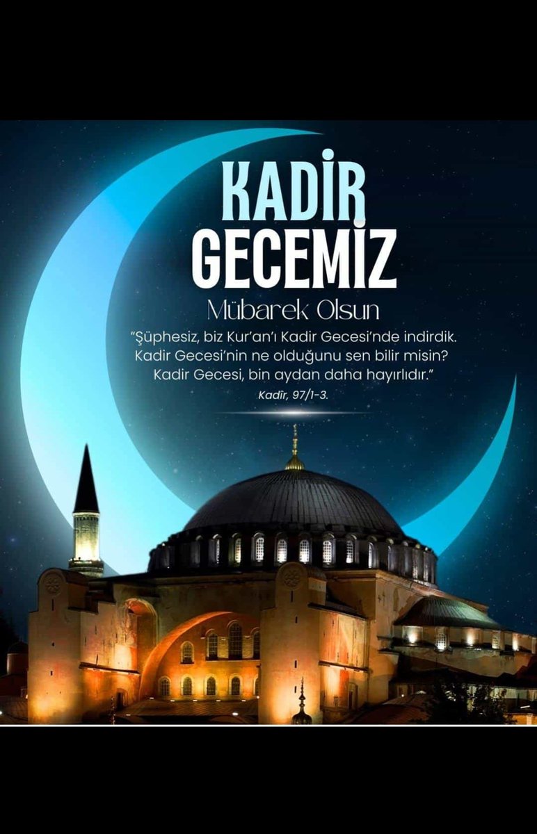 Bin aydan daha hayırlı olan Kadir Gecemiz mübarek olsun.
#KadirGecesi