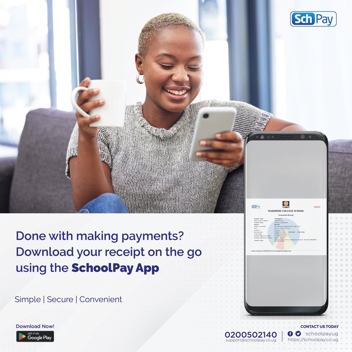 Download your receipt on the go with the SchoolPay app. #SchoolPayApp.