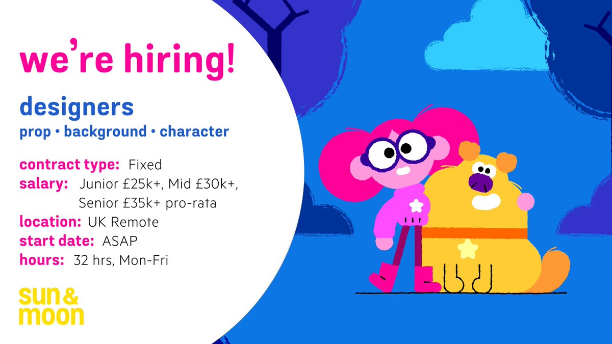 More job opportunities! We're on the lookout for a talented bunch of designers to join us on 'Maddie + Triggs'. If you are a prop, background or character designer we'd love to hear from you!
