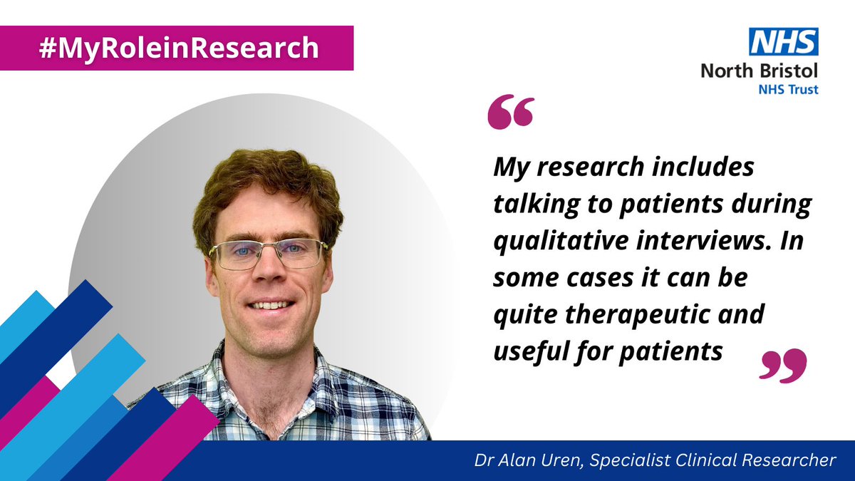 As a researcher, spending time with patients understanding their treatment journey is a privilege Read more about Dr Alan Uren’s #research role ow.ly/p9oK50R2c6S #MyRoleInResearch @NorthBristolNHS @bui_nbt #urology