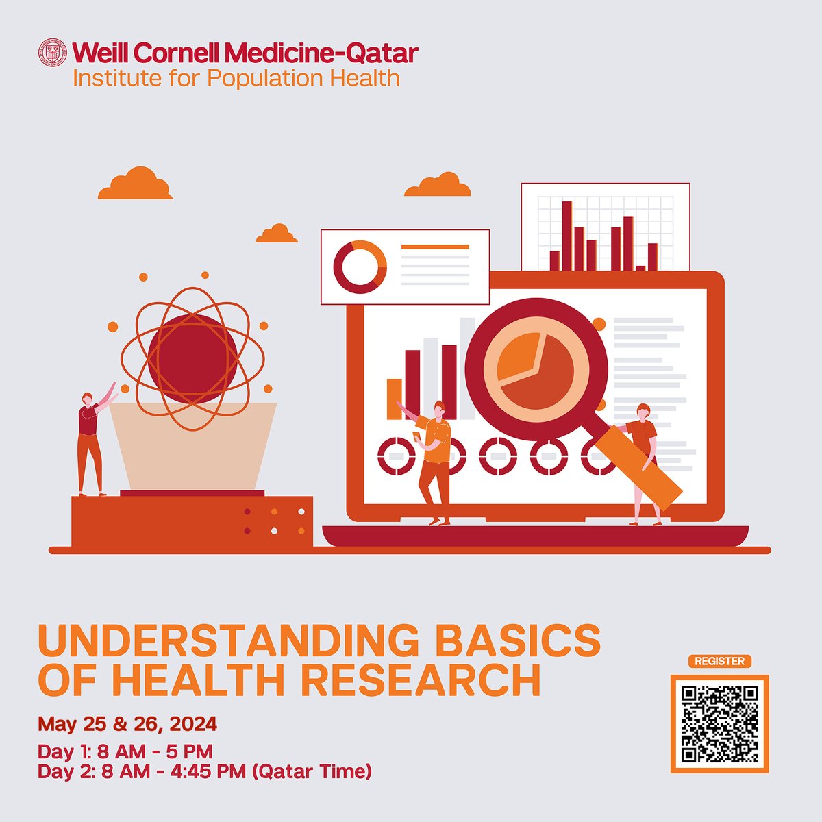 Learn how to utilize the #EvidenceBased approach to practice #medicine in the #IPHQatar workshop 'Understanding Basics of #Health #Research'

ow.ly/BabP50R6kWt

#Qatar #EBM #EvidenceBasedMedicine

@WCMQatar @SidraMedicine  @Aspetar @HmcQatar
