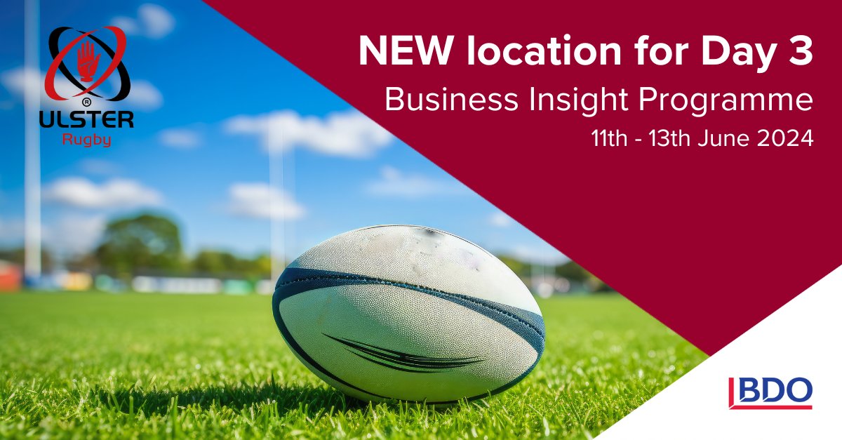 📢 NEW location for Day 3 of our Business Insight Programme: @UlsterRugby Kingspan Stadium!🏉 📍3 days, 3 locations, & 3 BDO teams insights 📍Careers advice & @QUBBusiness insights 📍Certificate for UCAS personal statement 📍Solve a real-life business scenario and teamwork skills