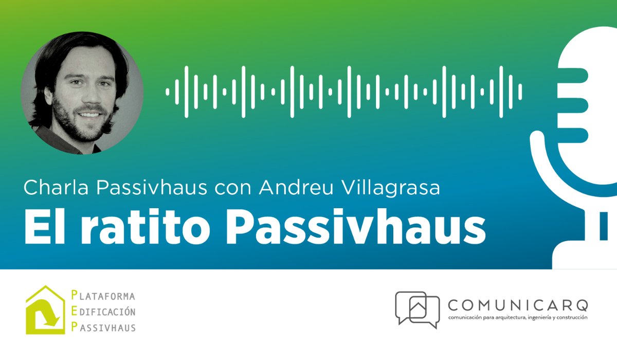 🎙️Nuevo episodio del #RatitoPassivhaus ! En esta ocasión, entrevista de @comunicarq a Andreu Villagrasa, Arquitecto Técnico, Consultor #Passivhaus, PHPP Expert y socio de la Plataforma PEP. ▶️Disponible en spotify, ivoox, google podcast o apple podcast 👇 i.mtr.cool/womyiqkwed