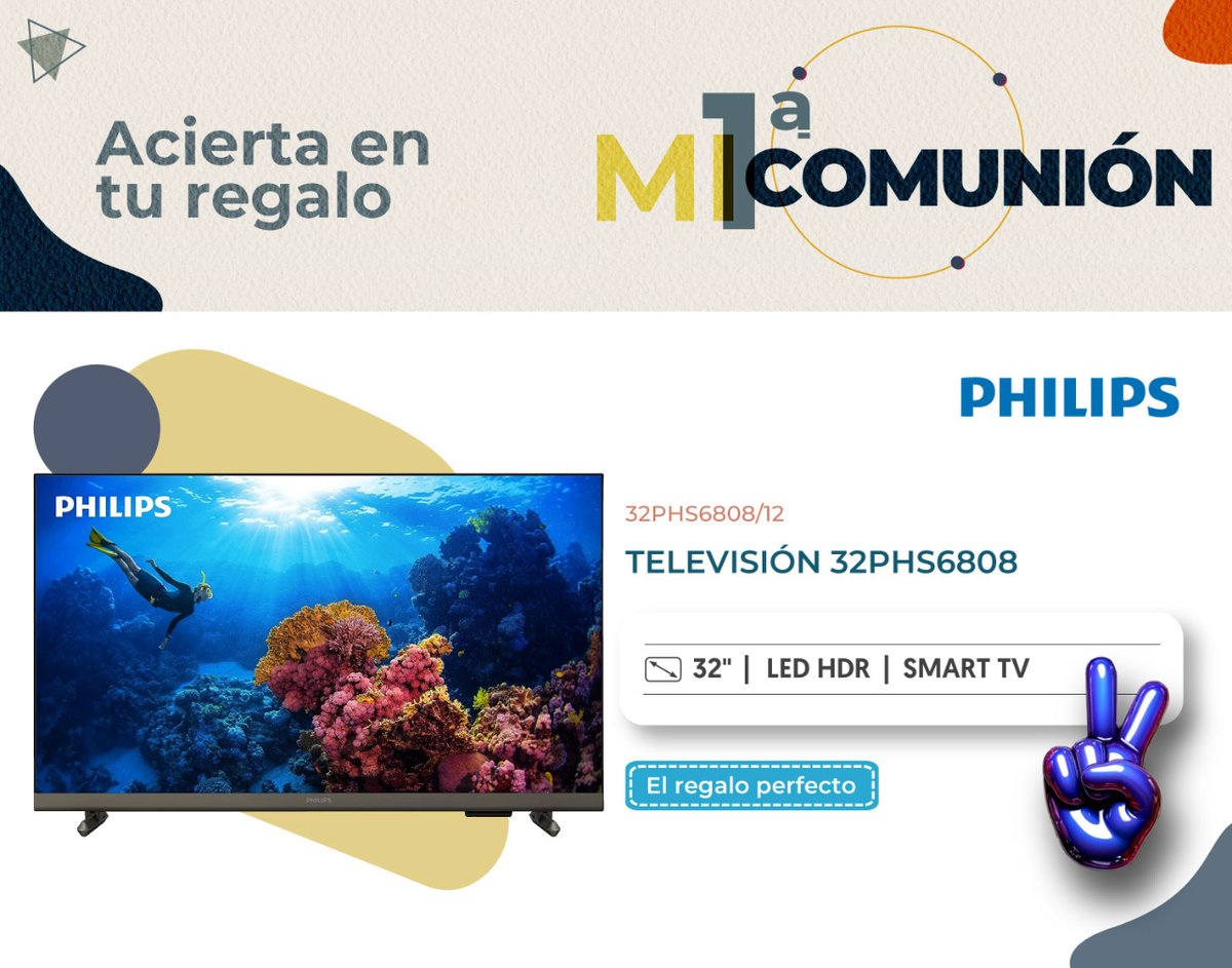 ¡La temporada de comuniones merece lo mejor! 🌈🎊 Haz que cada momento brille con la Smart TV Philips. Imágenes nítidas, sonido envolvente y la última tecnología a tu alcance. 📺✨ Aprovecha nuestras ofertas exclusivas.

Link: clientes.infowork.es/tvde32/88568-t…