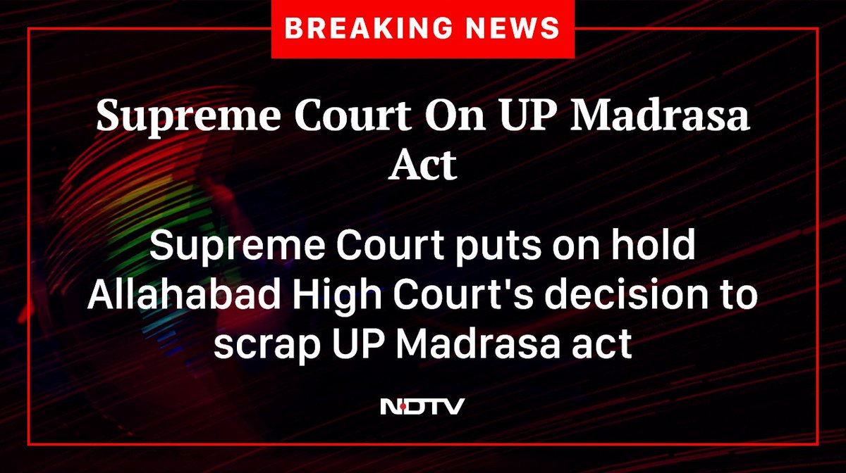 As expected SC has come out in support of IsIamic ecosystem & put an stay on UP govt's decision to scrap UP Madarsa act.
Allahabad HC had allowed it but milords sitting in SC... What to say!!!!!