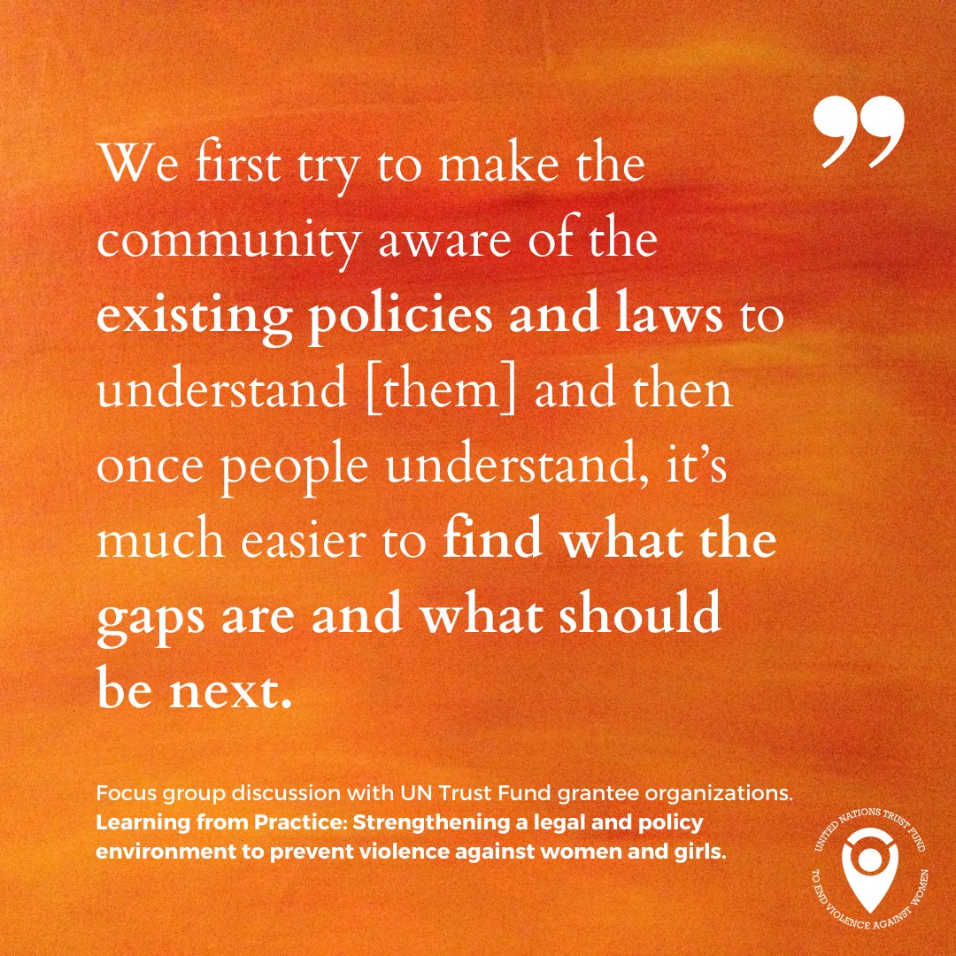 🔸 Raising awareness of existing laws & policies 🔸 Identifying gaps 🔸 Implementing solutions Here’s how #UNTF grantee organizations are making sure women and girls are empowered and protected from any forms of #VAWG. ✊ 👉bit.ly/3Q7stSE