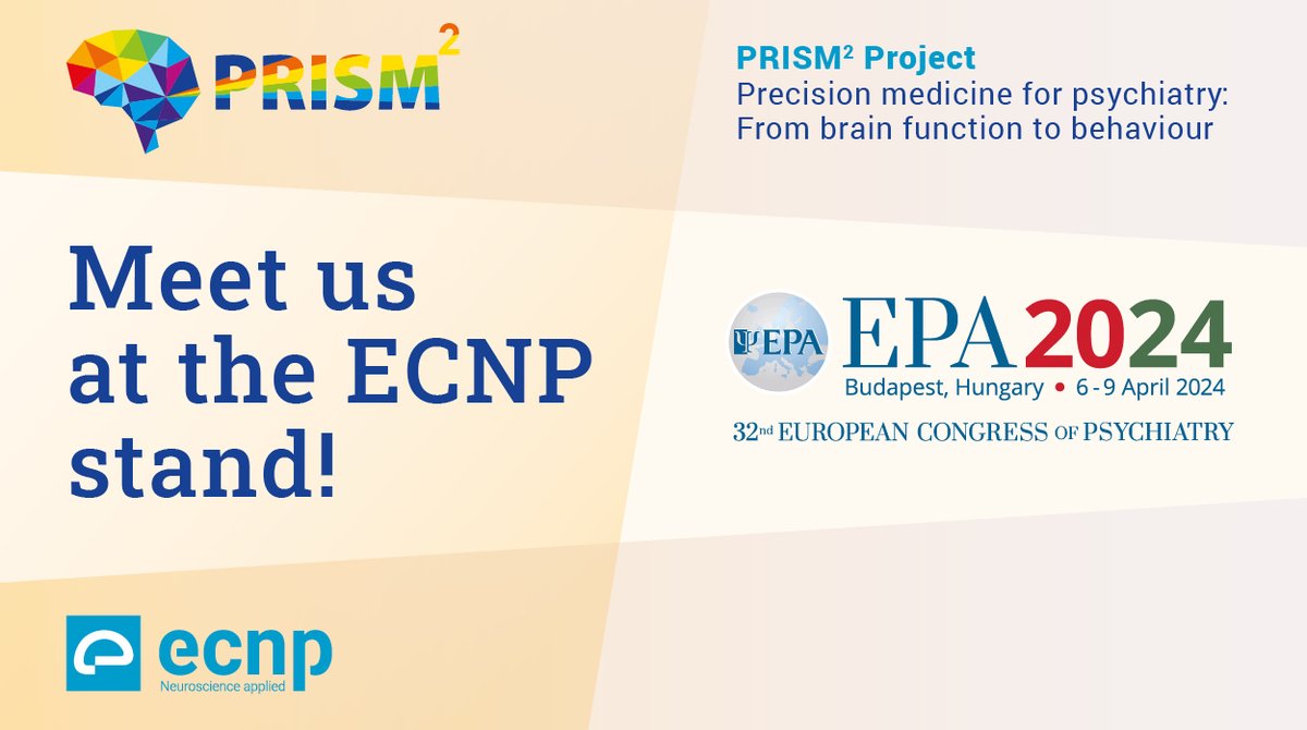 IMI2PRISM2's tweet image. Thrilled to present the #IMI2PRISM2 project at the 32nd European Congress of Psychiatry, 6-9 April 2024 in Budapest, Hungary! Visit the #ECNP booth to learn more about this innovative project. See you there!
#IMI2PRISM2 #EPA2024 #Alzheimer #schizophrenia #biomarkers