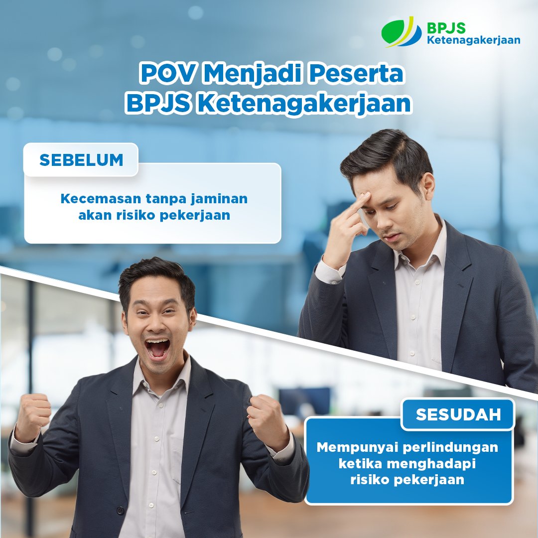 Galau mikirin risiko pekerjaan bikin pusing tujuh keliling apalagi tidak punya perlindungan. Tapi gaperlu khawatir, karena ada BPJS Ketenagakerjaan! Yuk, buruan join BPJS Ketenagakerjaan! Biar hidup lebih tenang dan bebas stress! #BPJSKetenagakerjaan #KerjaKerasBebasCemas