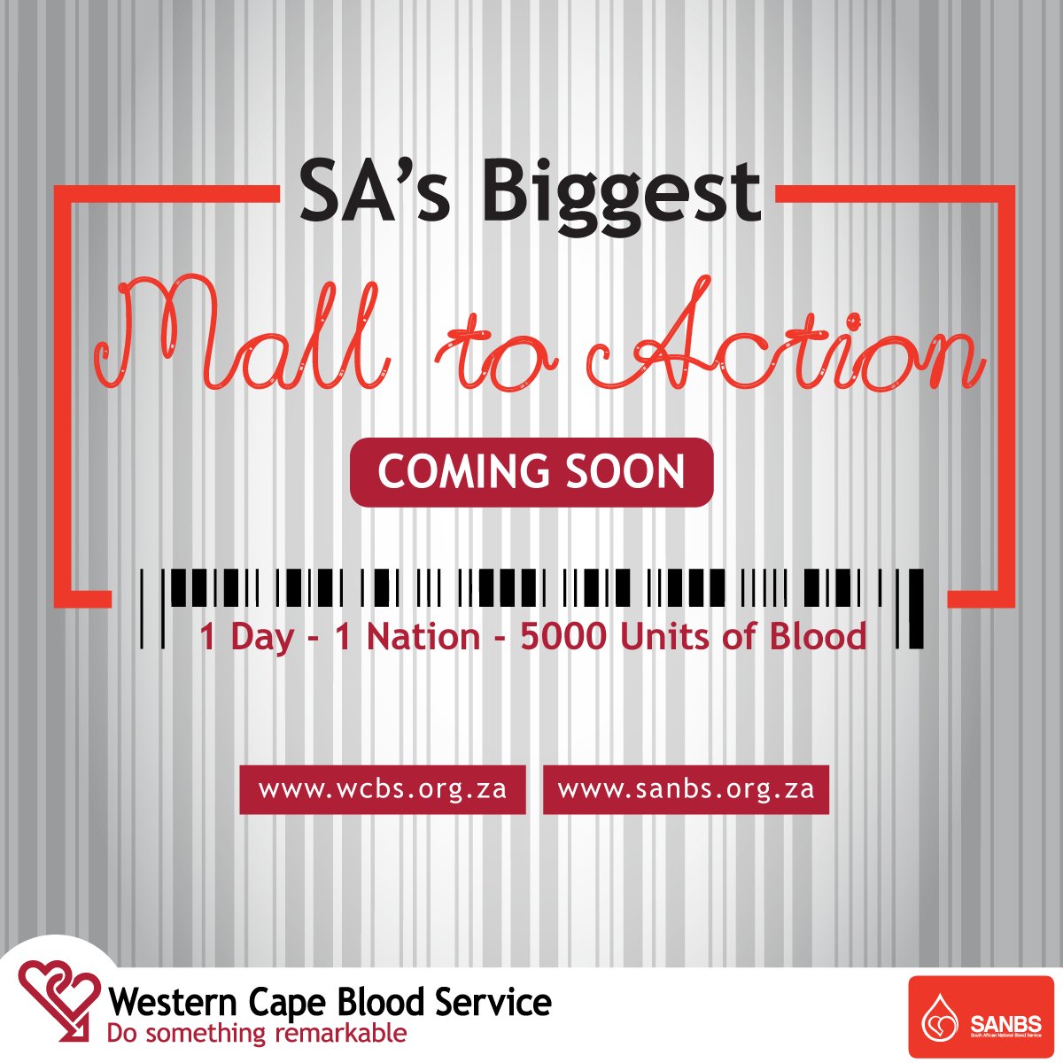 theSANBS's tweet image. SA's Biggest Mall To Action! Find your nearest participating mall on the SANBS website: sanbs.org.za/sas-biggest-ma… 

Keep an eye on our social media pages for further updates. #1Nation5000Units #MallToAction