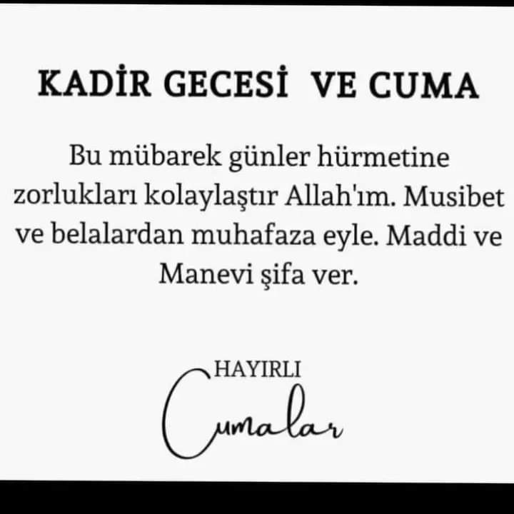 sydnfrrh's tweet photo. Hayırlı
Cumalar
Kadir geceniz mubarek olsun https://t.co/YspAbL98qW