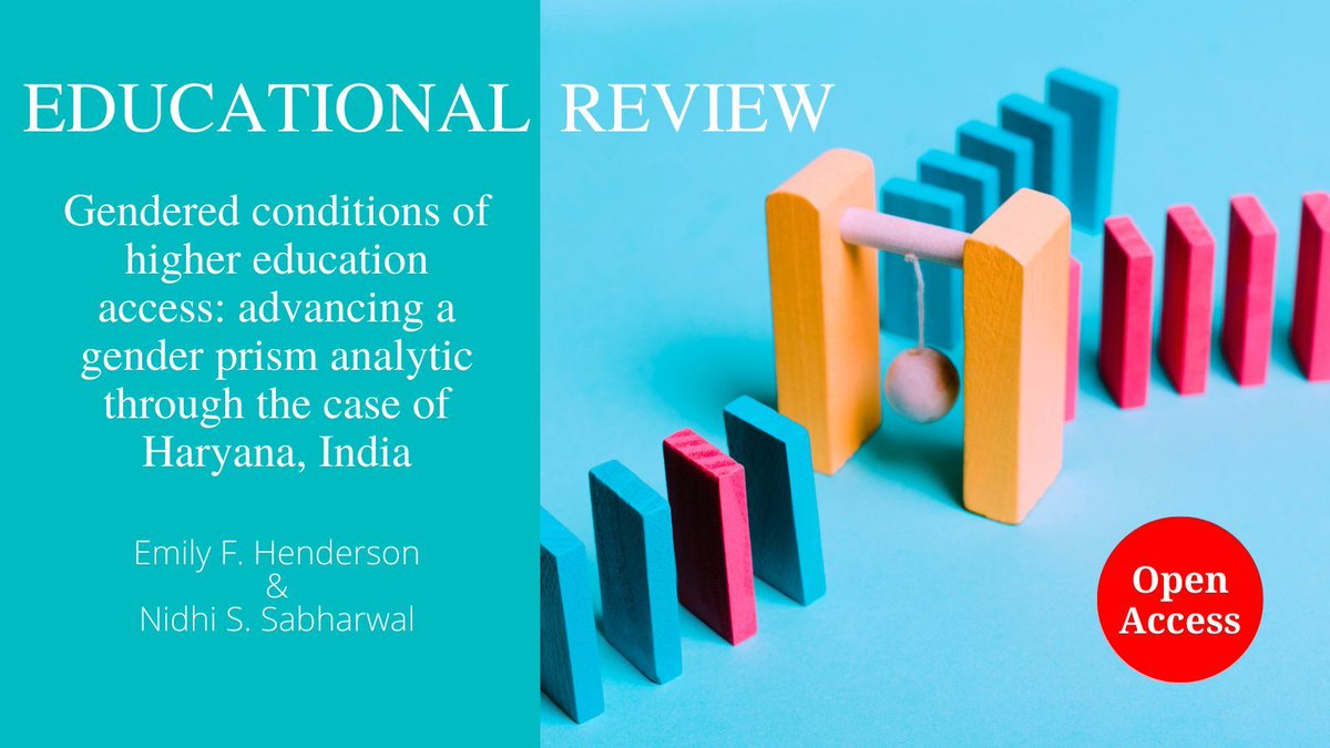 #OpenAccess article by @EmilyFrascatore & @01Nidhi presents a framework for conducting a holistic analysis of how higher education access is gendered, arguing for nuanced gender analyses of HE access/choice even when gender parity has been attained ♂️ ♀️ doi.org/10.1080/001319…