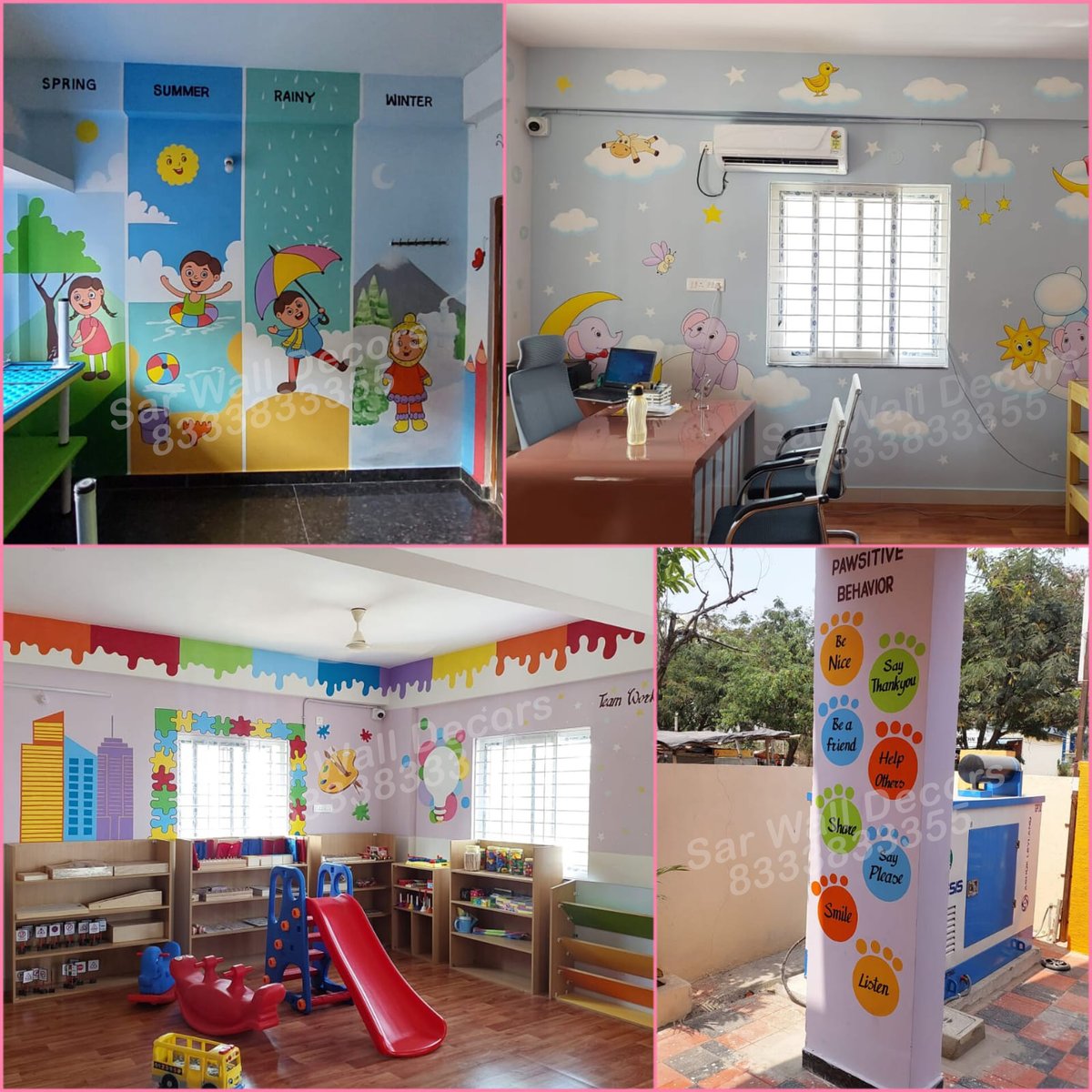 Play School Painting Pictures in ALPHABETZ INTERNATIONAL PRESCHOOL at Machabolarum
#playschoolpaintingpictures
#nurseryschoolwallpainting
#wallpaintingforplayschool
#schoolwallpaintingartist
#educationalwallpaintingforprimaryschool
#cartoonpainting
#classroomwall
#paintingfor