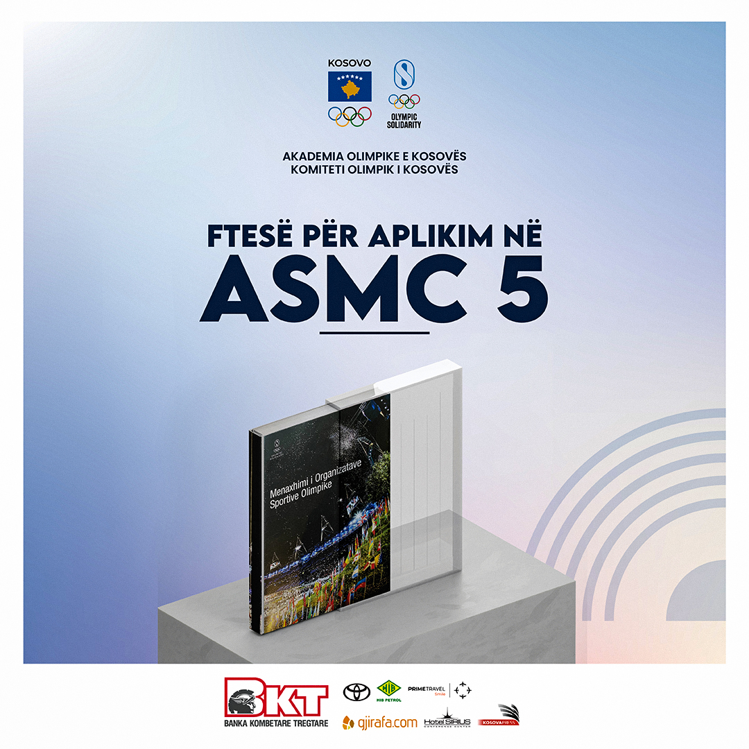 🚨The call for applications for the 5️⃣th generation of the 𝐀𝐒𝐌𝐂 course is now open! ✅ASMC is an educational program aimed at enhancing the capacities of staff in sports federations. Link of application and details: noc-kosovo.org/shpalljet/ #ASMC