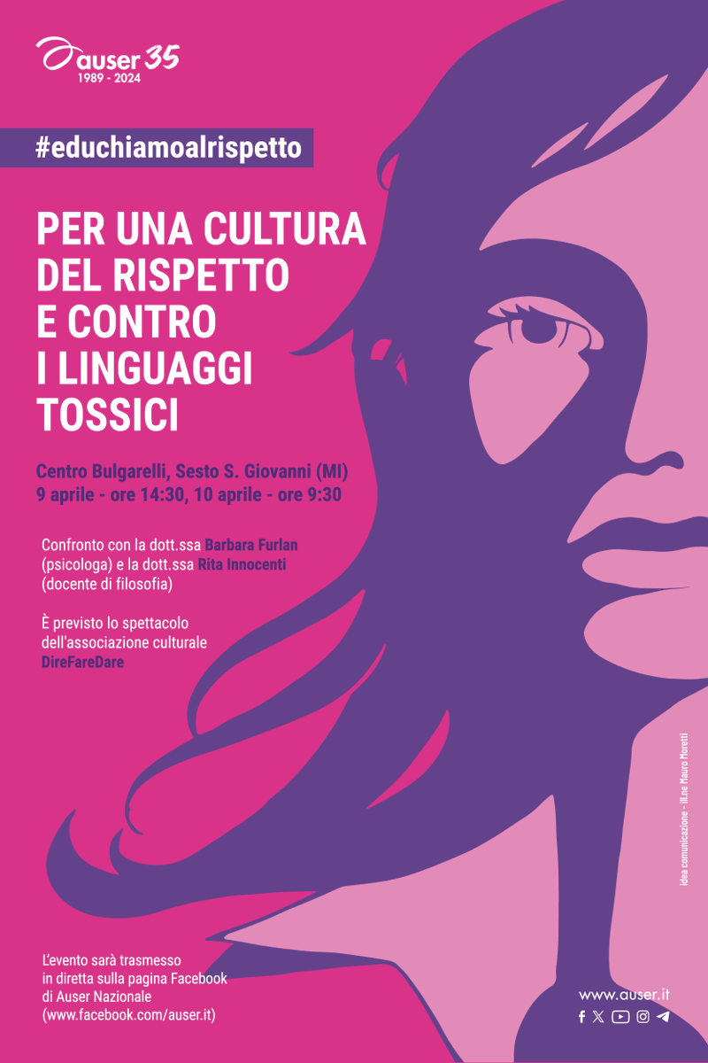 Il 9 e 10 aprile a Sesto San Giovanni (MI) si terrà un modulo formativo e di confronto sui temi delle discriminazioni di genere, al centro della campagna nazionale Auser #educhiamoalrispetto 👉 bit.ly/4ain4SL