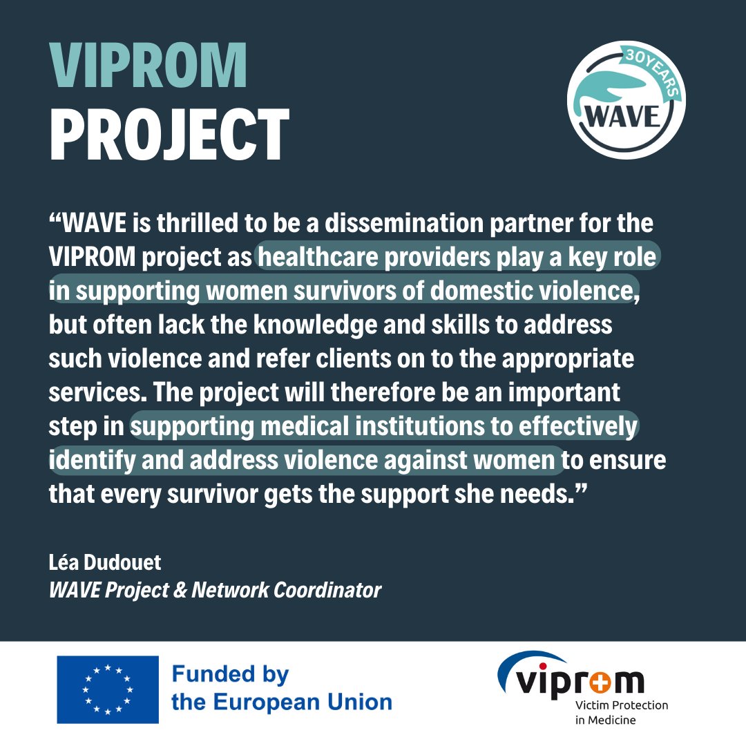 On this #WorldHealthDay, we are delighted to announce that we are dissemination partners of the EU project #VIPROM! Together, we aim to improve healthcare responses & ensure that survivors receive the support they need. More here: wave-network.org/viprom-project/ #endVAWG #VIPROMproject