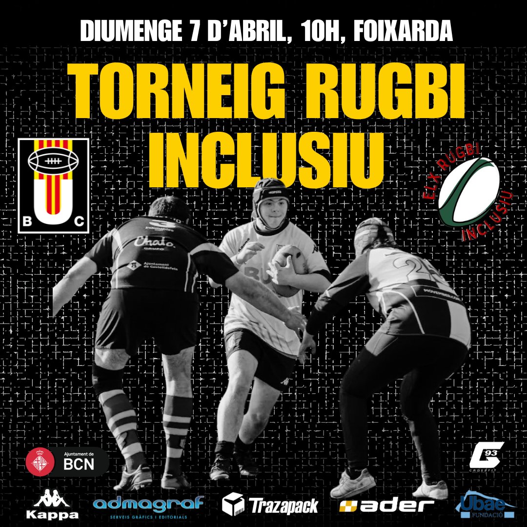 🔥 TORNEIG RUGBI INCLUSIU 🔥 Aquest diumenge els jugadors i jugadores de l'equip inclusiu jugaran un torneig amb l'Elx! DIUMENGE 7: 🕛 10H 📍La Foixarda ⚔️: Elx Rugby