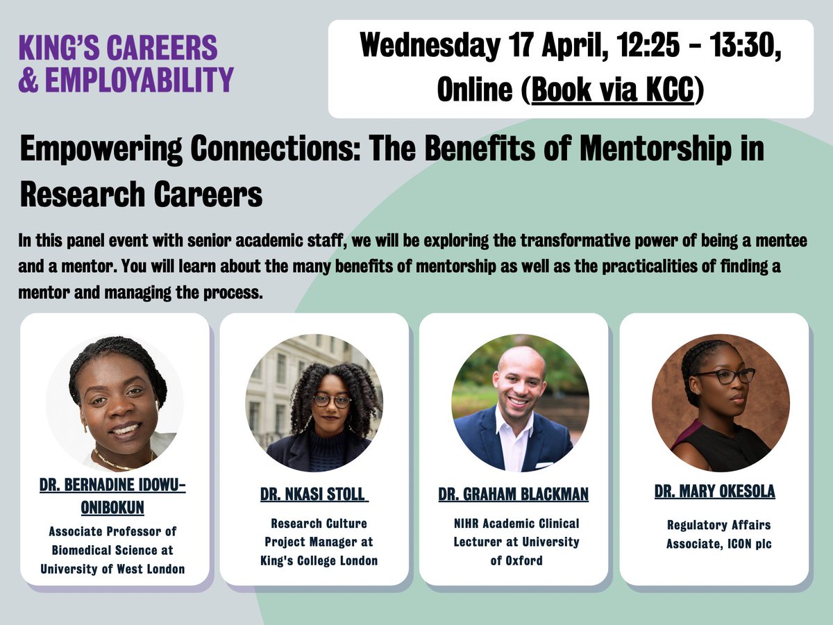 'Empowering Connections: The Benefits of Mentorship in Research Careers' on 17 April, Wednesday
