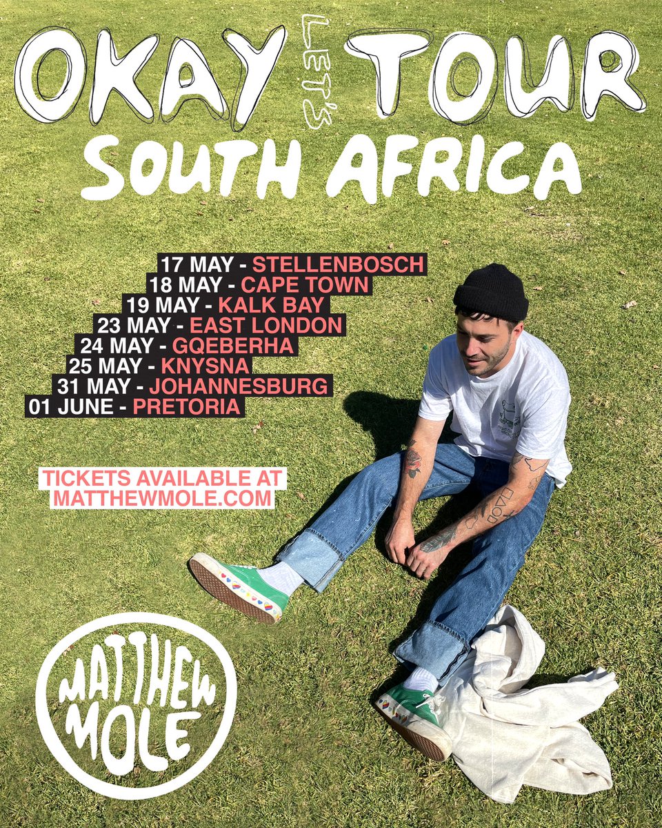 SOUTH AFRICAN TOUR TICKETS ARE ON SALE NOW 🇿🇦 LET’S GOOOO! matthewmole.com/tour