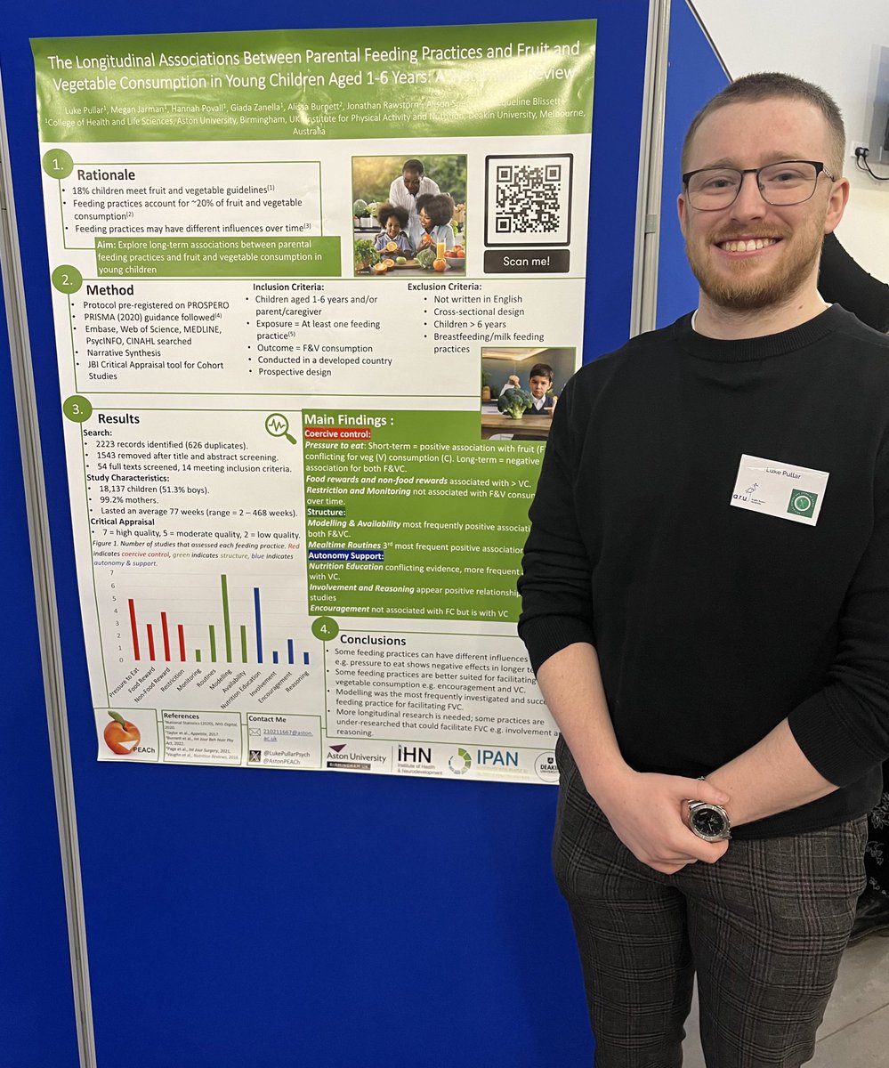 Come and chat to @LukePullarPsych about his PhD findings at today’s poster session. @J_P_Reynolds and @katieedders are also presenting in the Food Policy and Nudges session 🍑 #BFDG2024