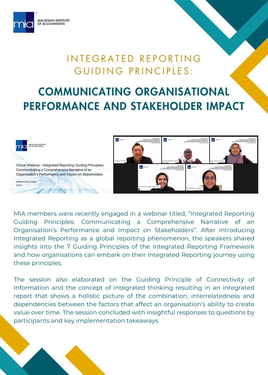 Integrated Reporting Guiding Principles: Communication Organisational Performance and Stakeholder Impact