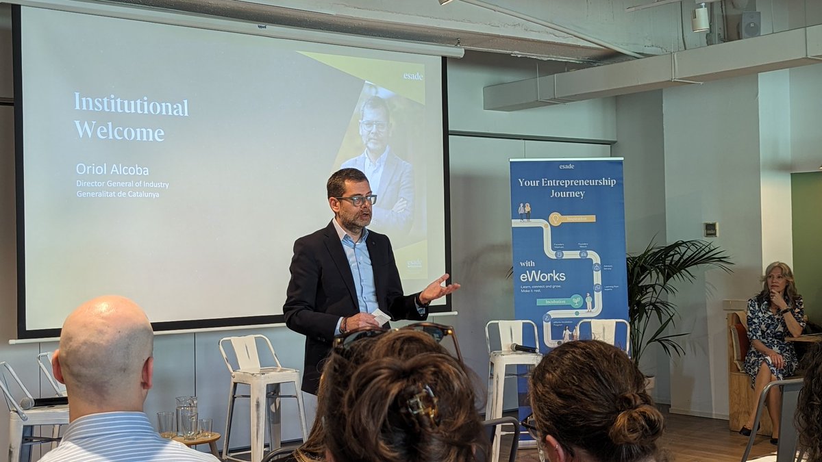 Barcelona's entrepreneurship ecosystem is incredibly rich and has key actors like <a href="/AticcoLab/">AticcoLab</a> <a href="/esadeEEI/">Esade Entrepreneurship Institute</a> #eWorks &amp; <a href="/gencat/">Generalitat de Catalunya</a> who work tirelessly to connect company's knowledge with the passion &amp; agility of startups

Today <a href="/oalcoba/">Oriol Alcoba</a> <a href="/GChondrakis/">George Chondrakis</a> <a href="/quinof/">Quino Fernández</a> at
#PromotingEntrepreneurship24