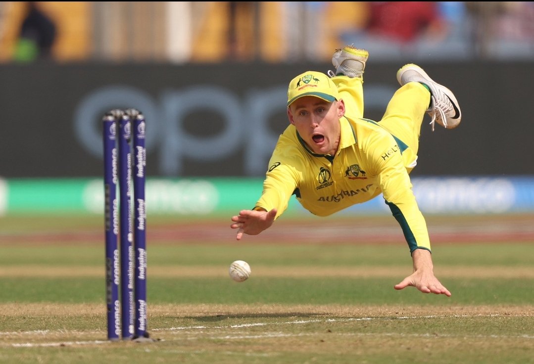 This image of Marnus Labuschagne of Australia throwing the ball acrobatically to run out Mohammad Mahmudullah of Bangladesh during the ICC World Cup was shortlisted in the 2023 Wisden Photograph of the Year. 

📍Pune, India 

📸 @Sportsnapper71
#CWC23 #MarnusLabuschagne