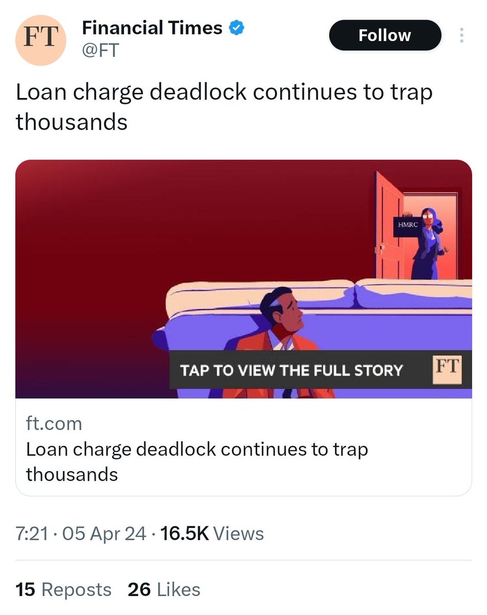 Thank you to @EmmaAgyemang & @FT for article laying bare impact of #LoanChargeScandal on individuals and why #FairResolution is needed. Thank you to all who contributed. twitter.com/FT/status/1776…